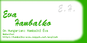 eva hambalko business card